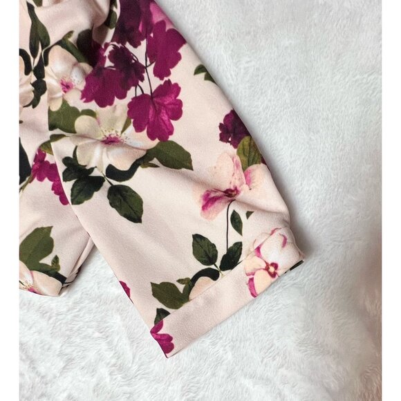 Calvin Klein Womens Dress Pink Floral V Neck A Line Sheath Size 6 - Picture 7 of 16